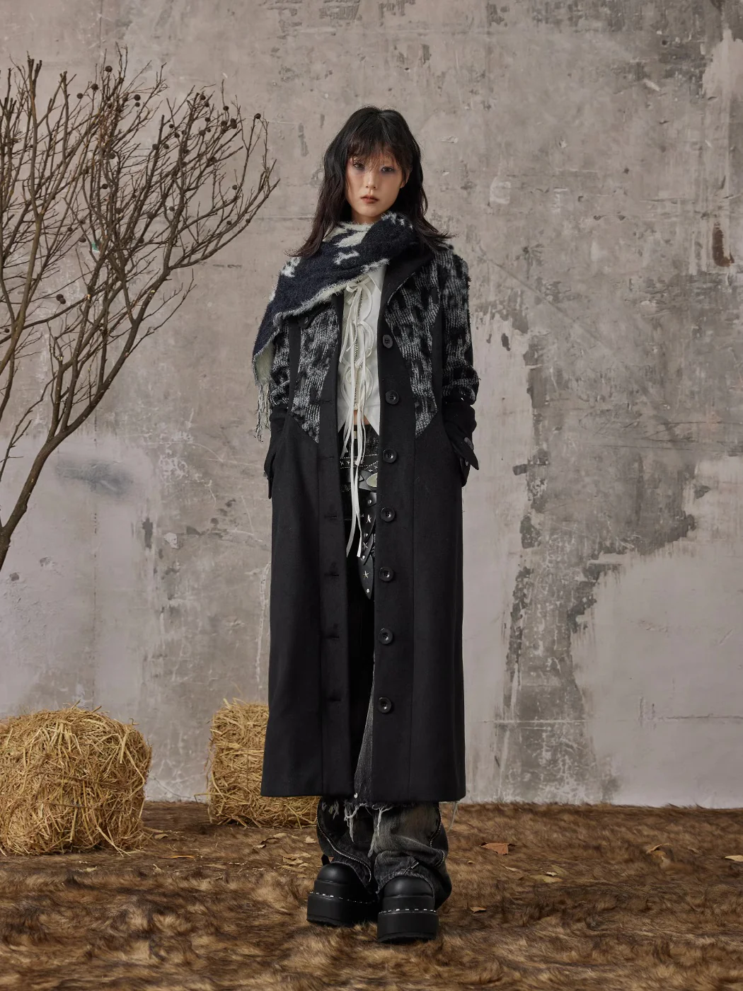 Dark high-end slim-fit Long coat - Image 7