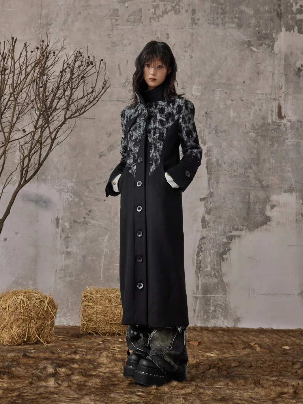 Dark high-end slim-fit Long coat - Image 8