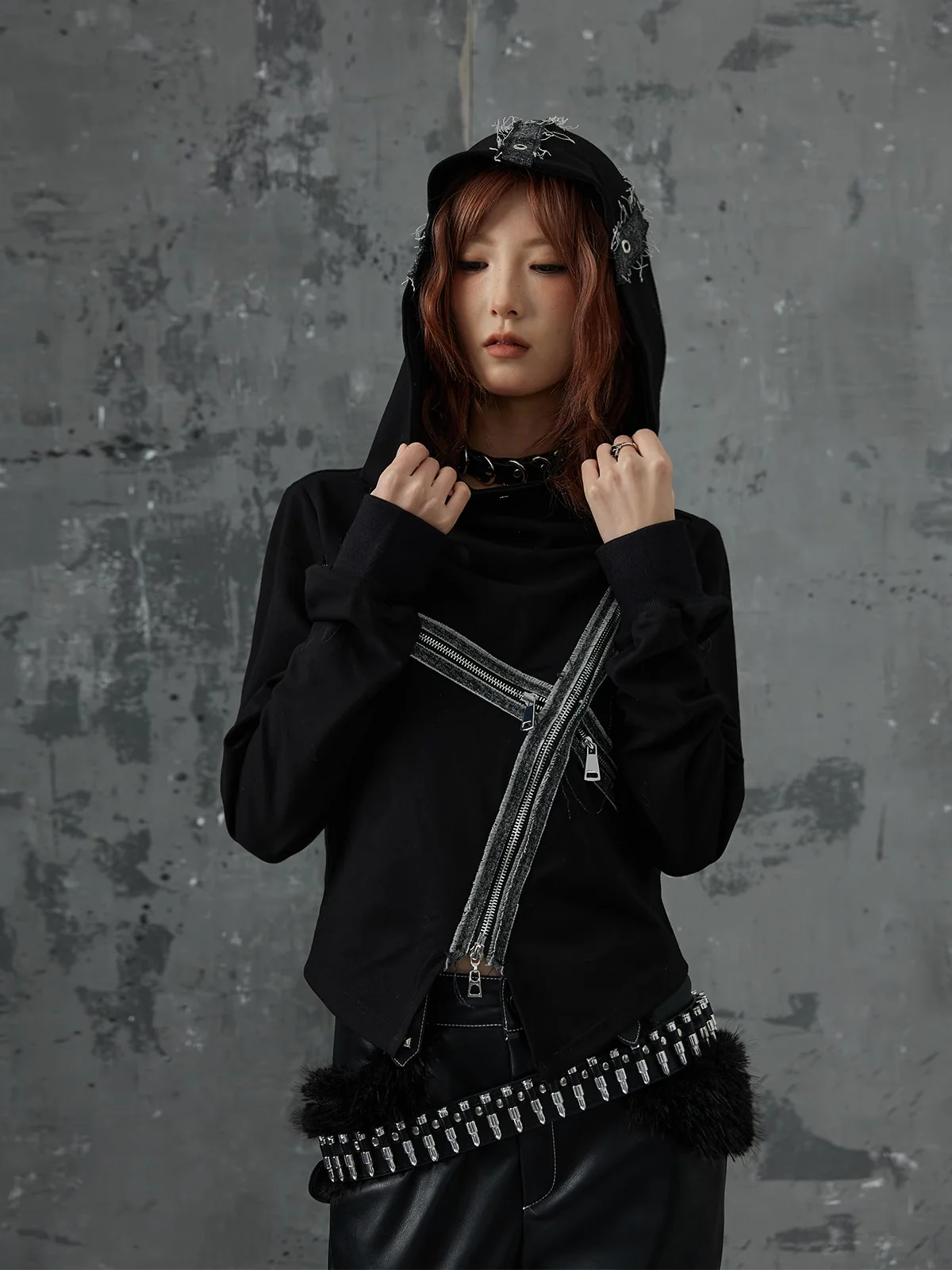 Hooded Bottoming Shirt Top - Image 3