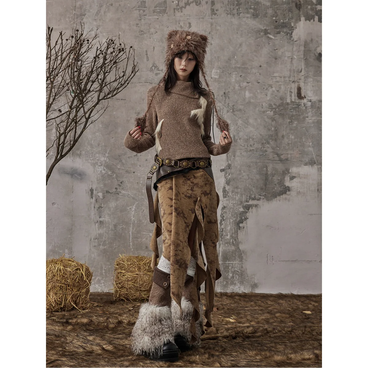Irregular Ruffled Half-length Skirt - Image 3