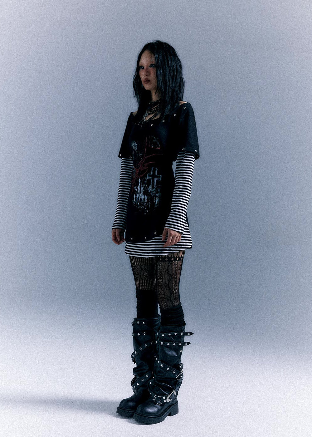 Long Sleeve Printed Slim Fit T-shirt Dress - Image 11