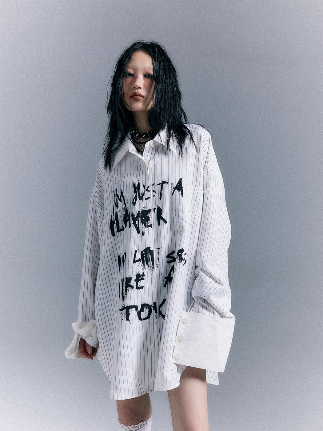 Printed Long Sleeve Shirt Loose - Image 11