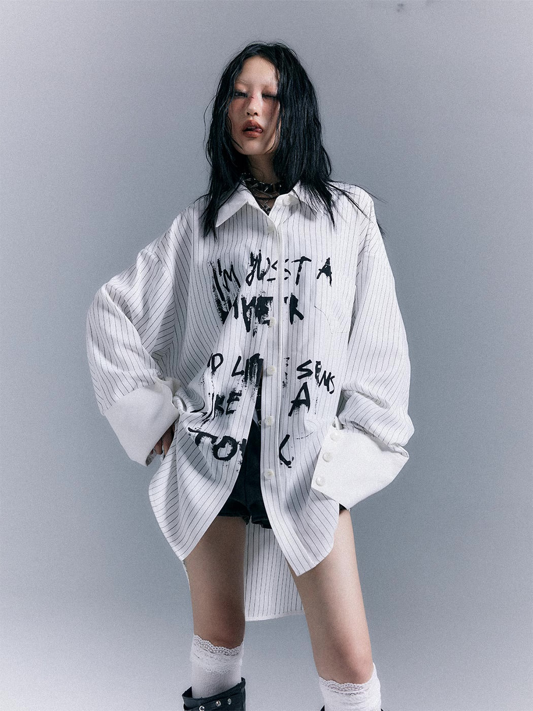 Printed Long Sleeve Shirt Loose - Image 13