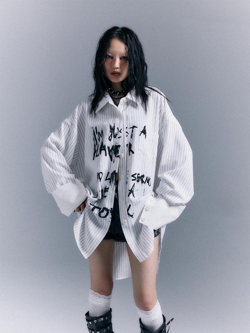 Printed Long Sleeve Shirt Loose - Image 8