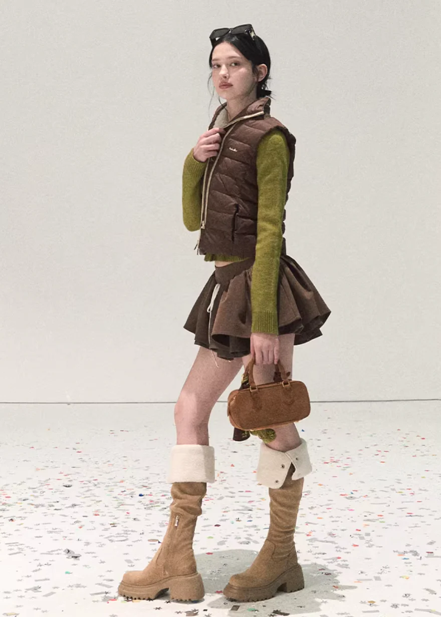 Fur-Collar Knit Cardigan - Image 8
