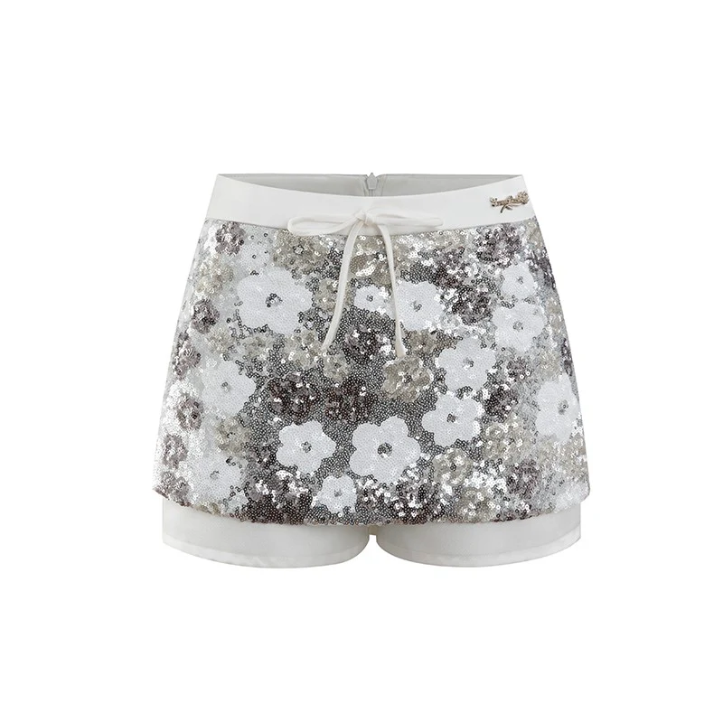 Floral Galaxy Sequin Mini Skort - Image 3