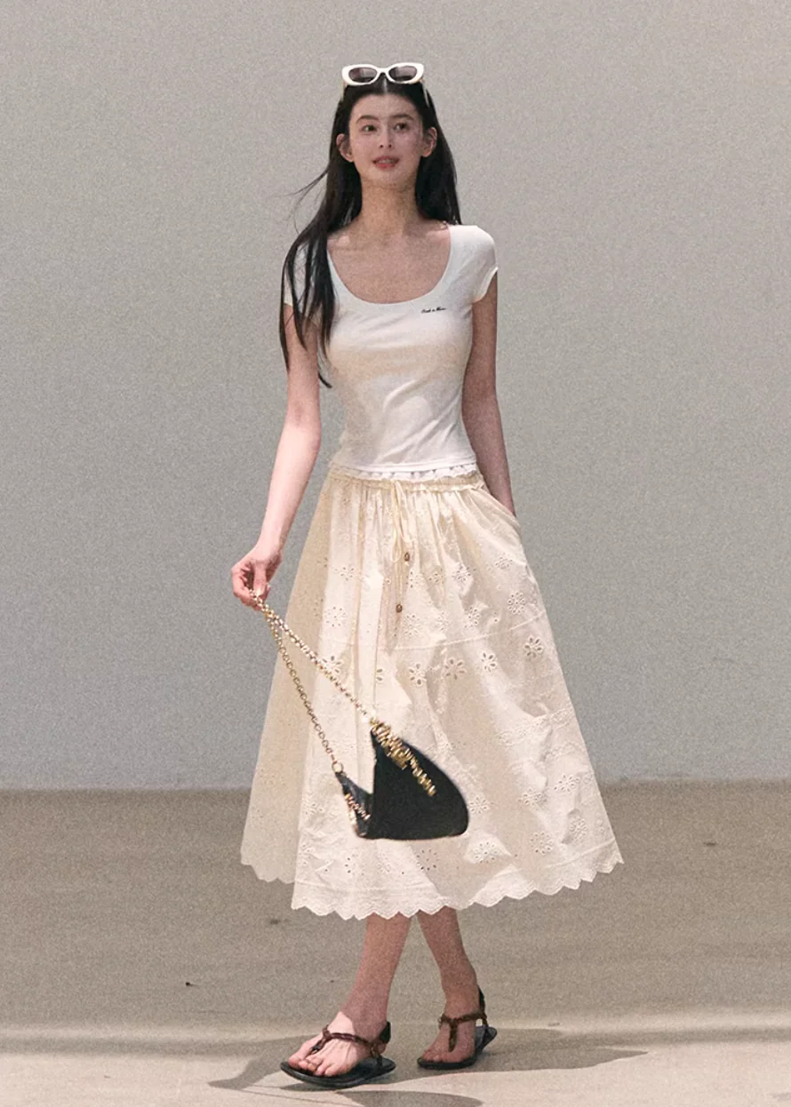 Garden Flow Cotton Maxi Skirt - Image 3