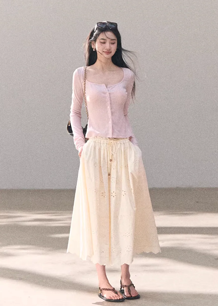 Garden Flow Cotton Maxi Skirt - Image 5