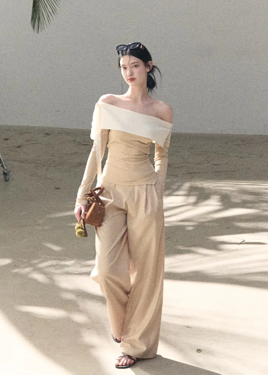 Gentle Tide One-Shoulder Set