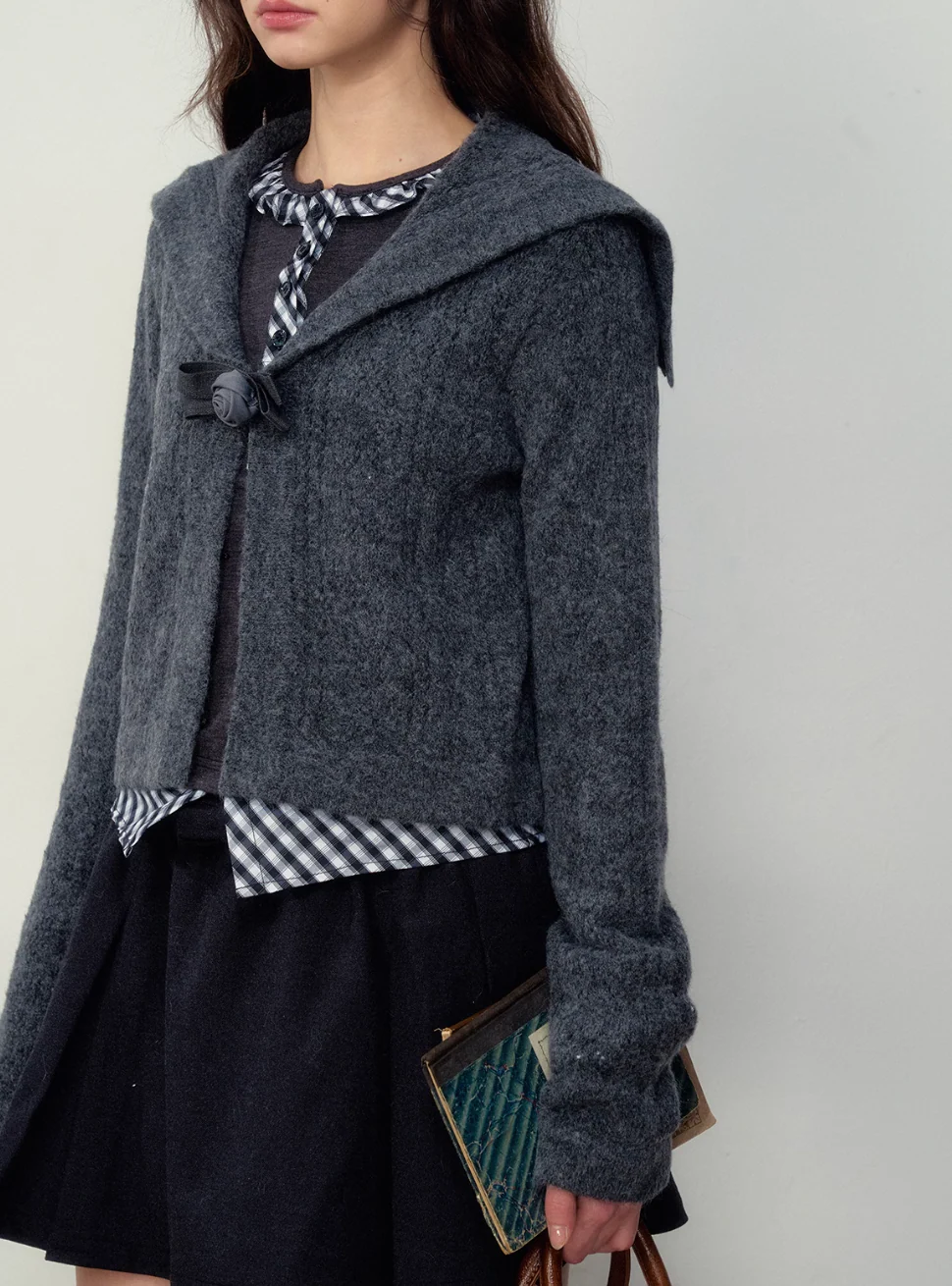Good Girl Navy Collar Knit Cardigan - Image 7