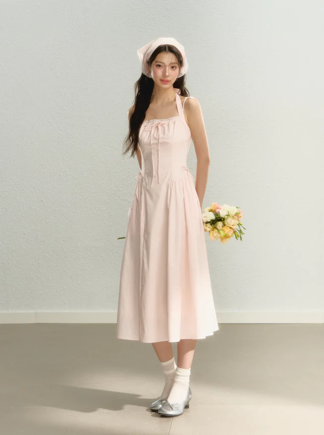 Halter neck waist suspender dress - Image 5