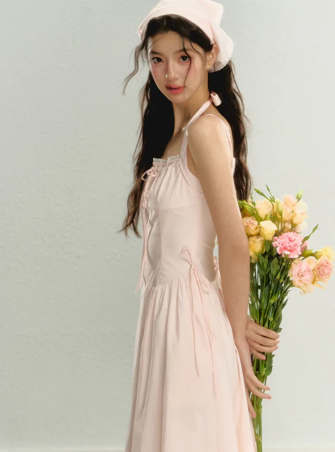 Halter neck waist suspender dress - Image 6