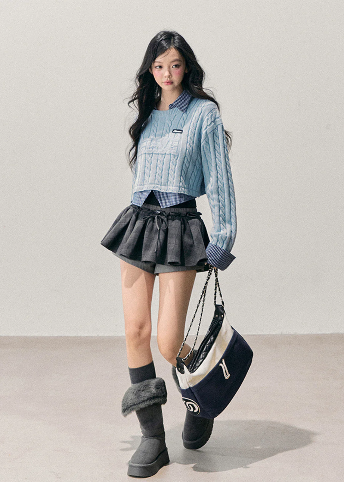 Hanging Blue Layered Knit Top - Image 10