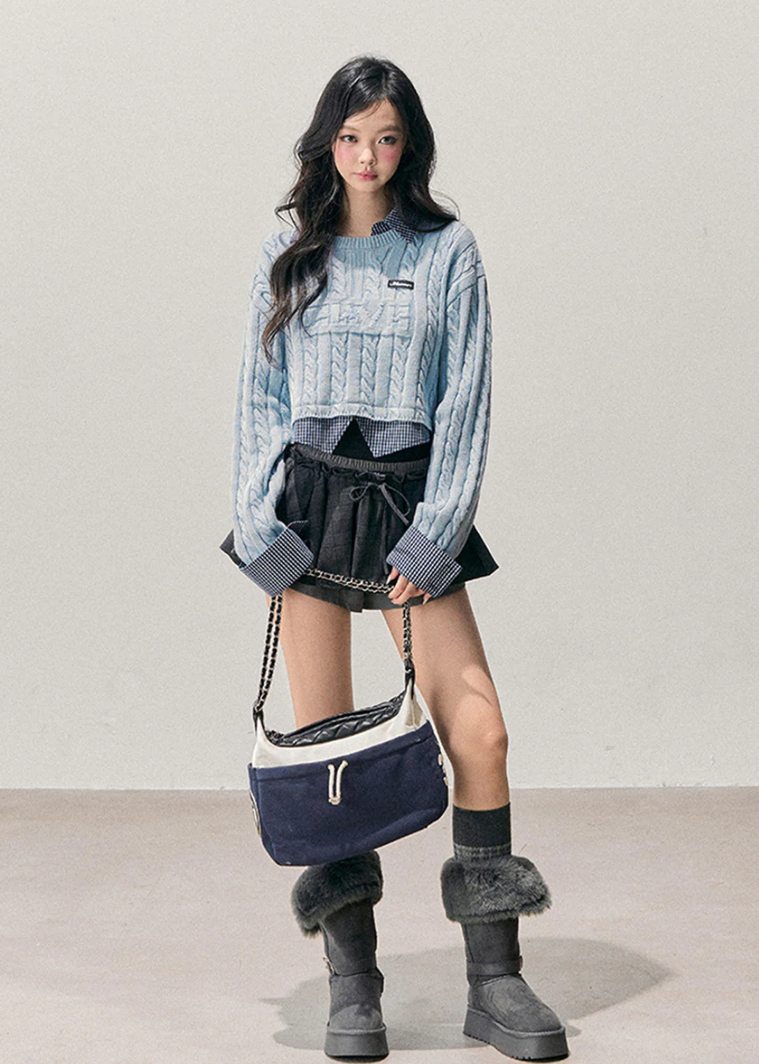 Hanging Blue Layered Knit Top - Image 11