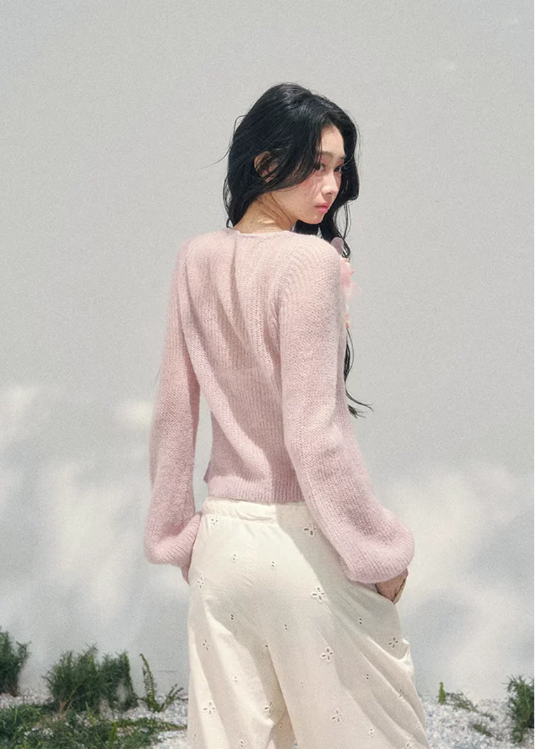 Haruno Fleur V-Neck Cardigan - Image 3