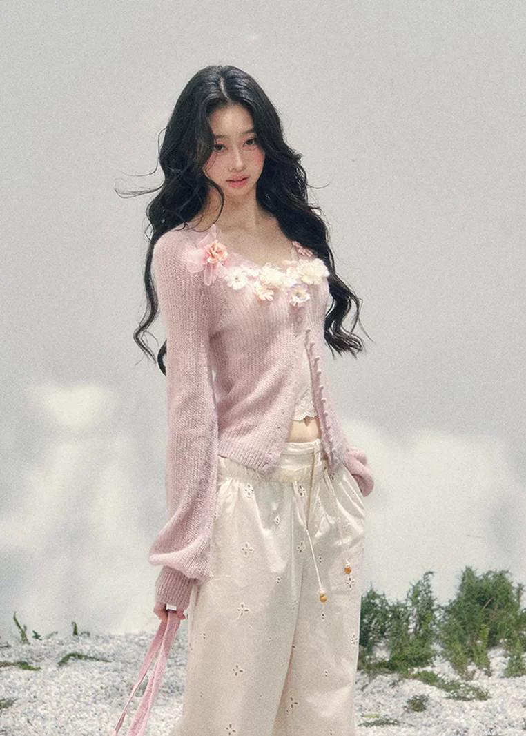 Haruno Fleur V-Neck Cardigan - Image 7