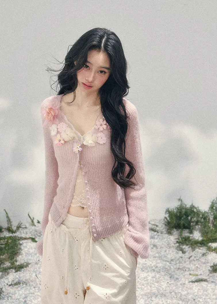 Haruno Fleur V-Neck Cardigan - Image 9