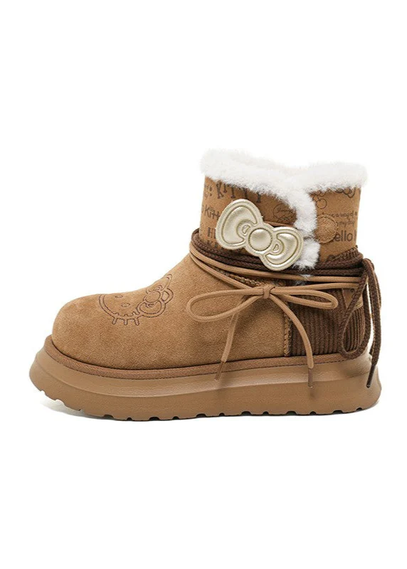 Hello Kitty x OldOrder Fleece Snow Boots - Image 4