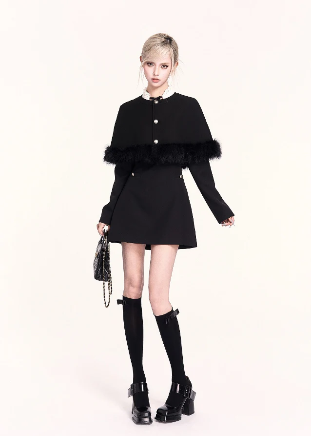 Holiday Muse Wool Cape & Mini Dress - Image 10