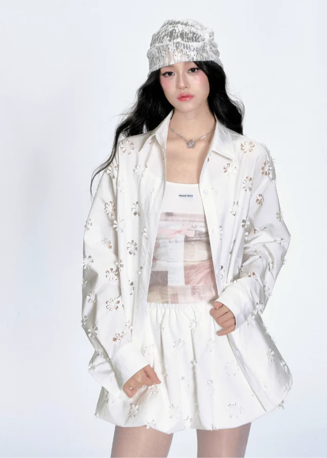 Sheer Cutout 3-Piece Skirt Set - Image 5
