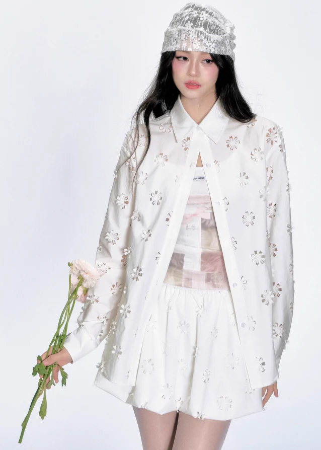 Sheer Cutout 3-Piece Skirt Set - Image 8