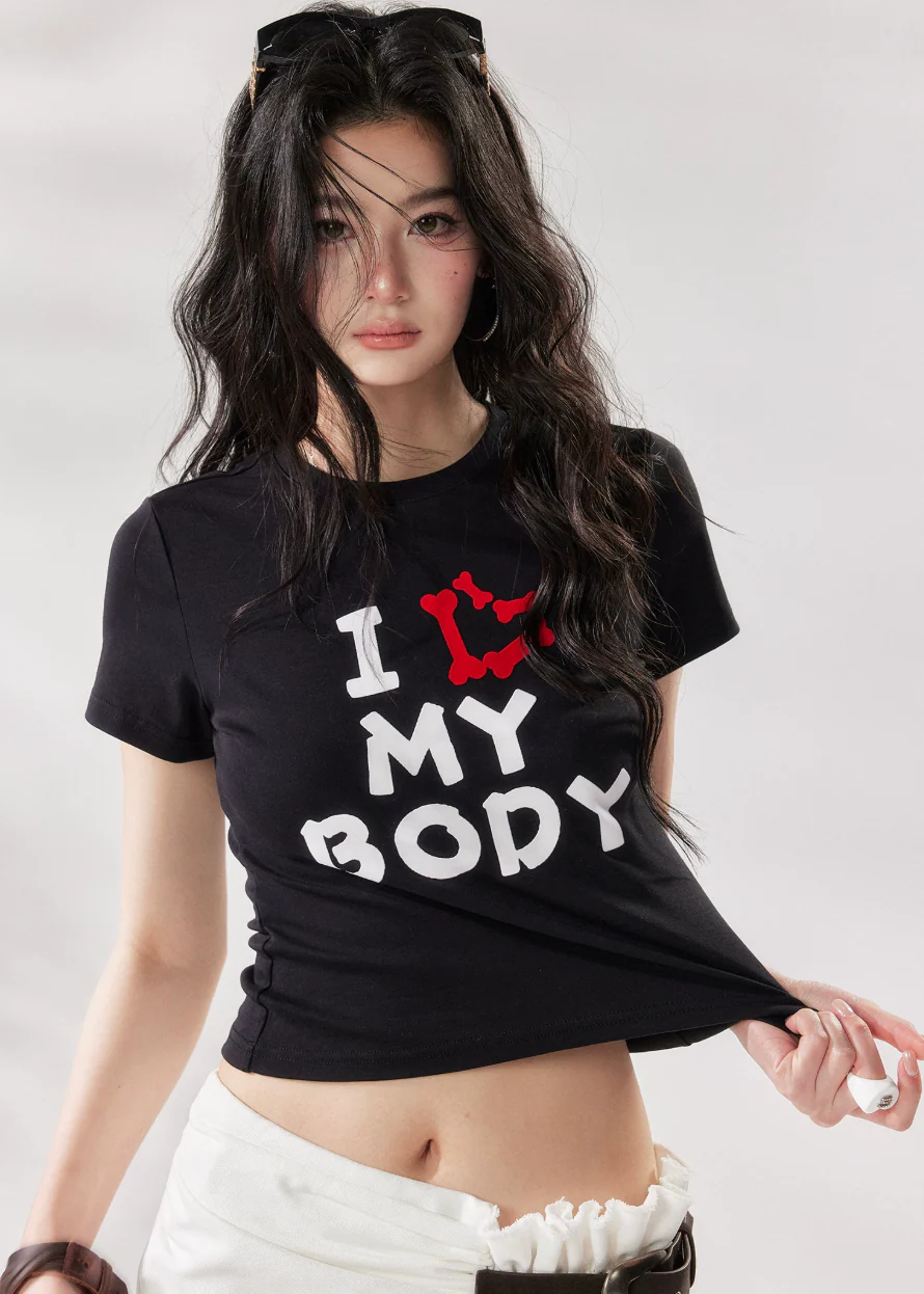 I Love My Body Cropped Tee - Image 11