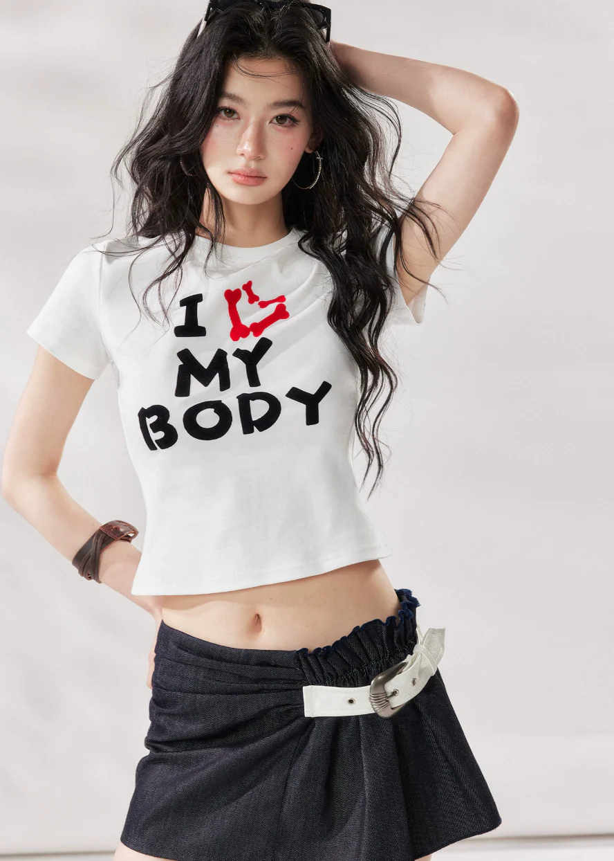 I Love My Body Cropped Tee - Image 4