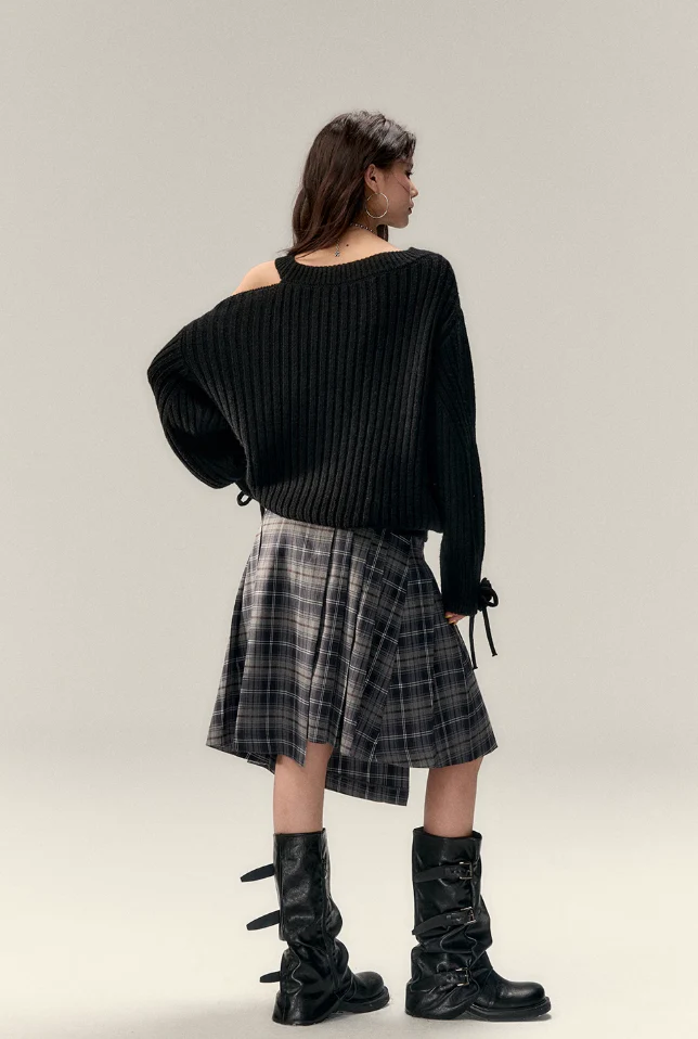 Irregular plaid skirt women's spring - Image 6
