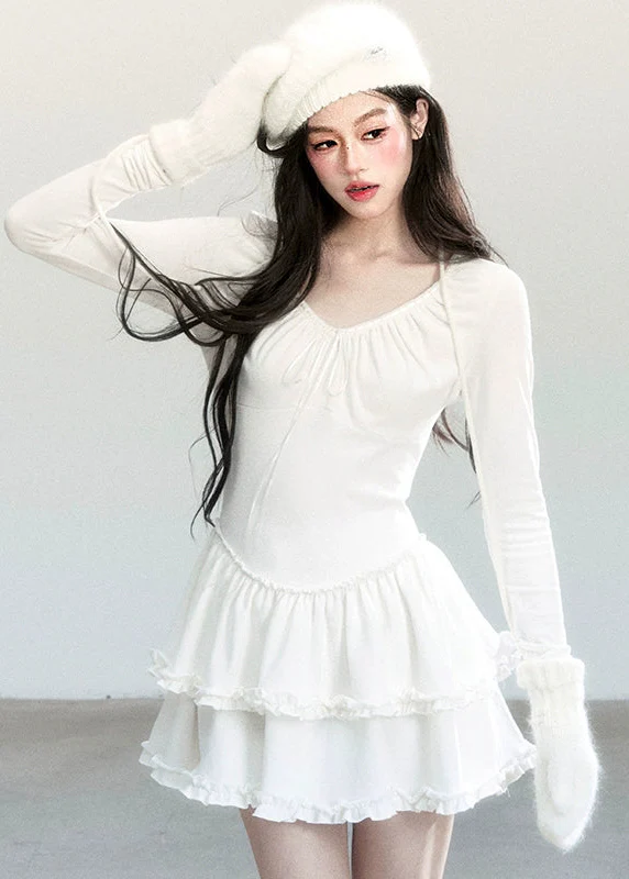 Ivory Ballet Knit Dress - Image 4