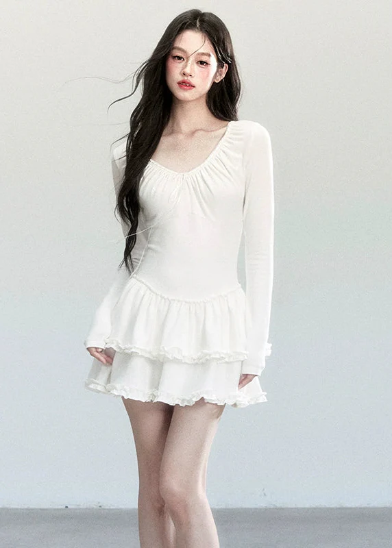 Ivory Ballet Knit Dress - Image 5