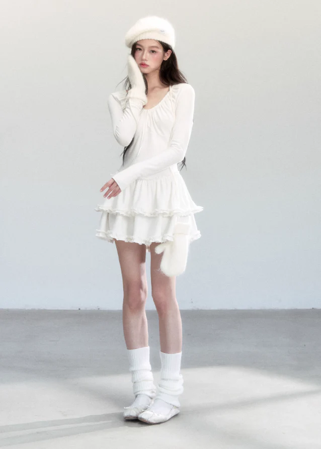 Ivory Ballet Knit Dress - Image 7