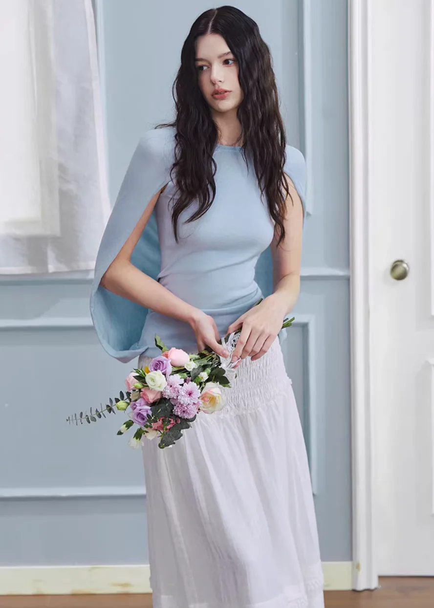 Ivory Flow Pleated Maxi Skirt - Image 5