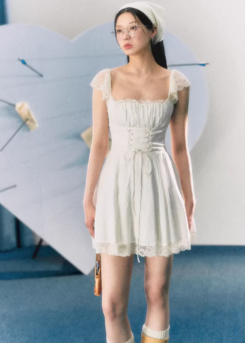 Ivory Lace Muse Mini Dress - Image 2