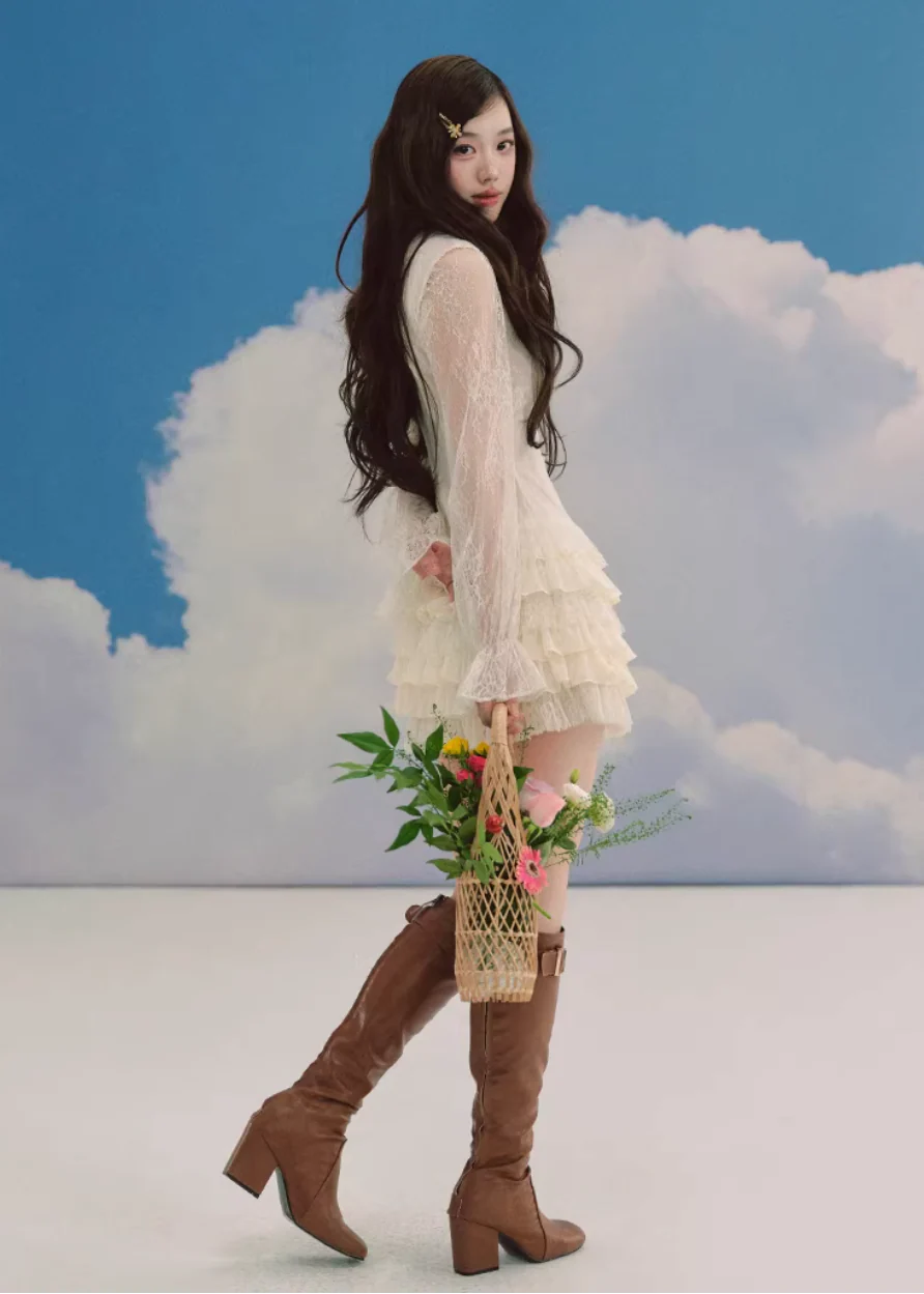 Ivory Rose Lace Chiffon Dress - Image 3