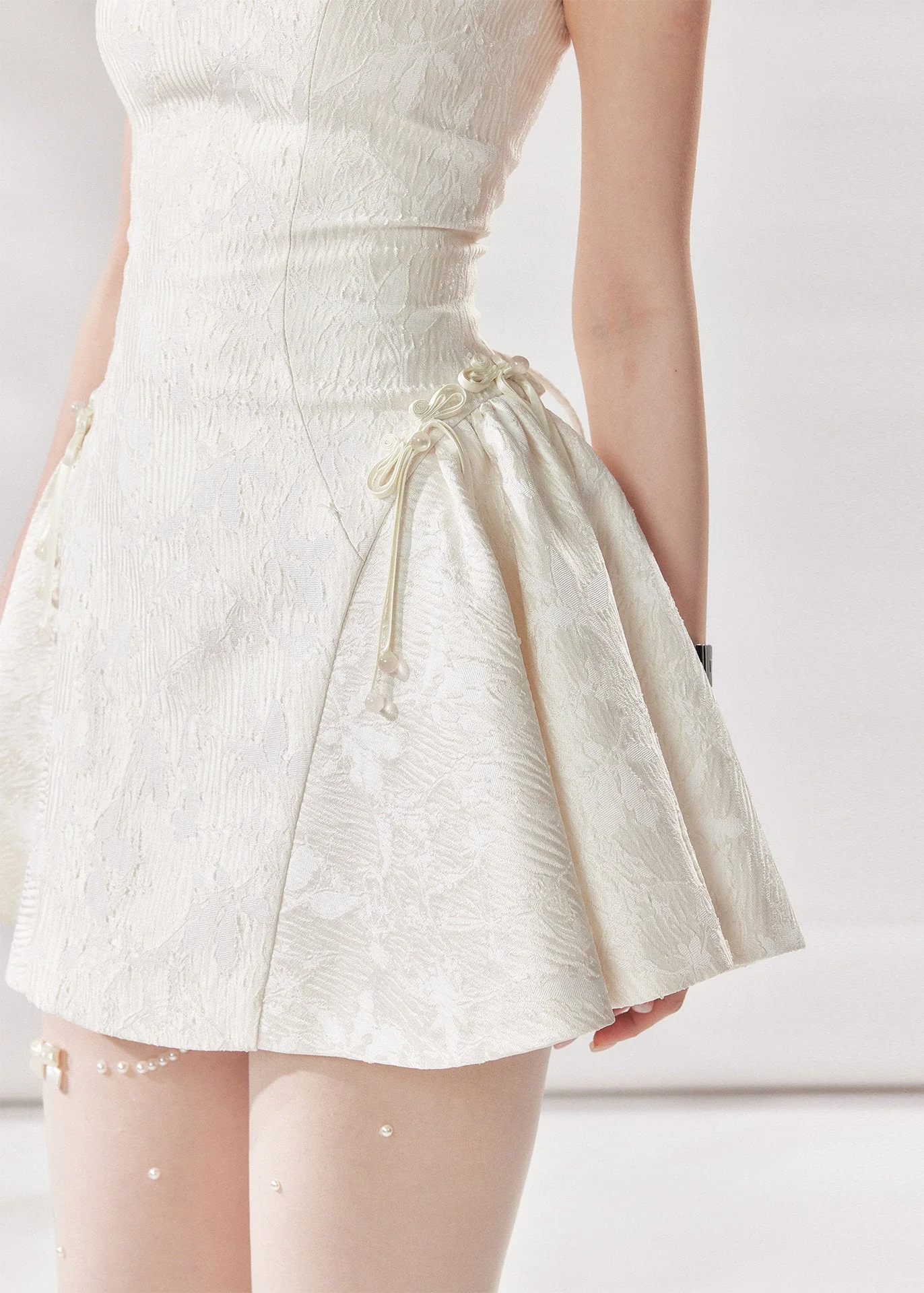 Ivory Square Neck A-Line Dress - Image 10