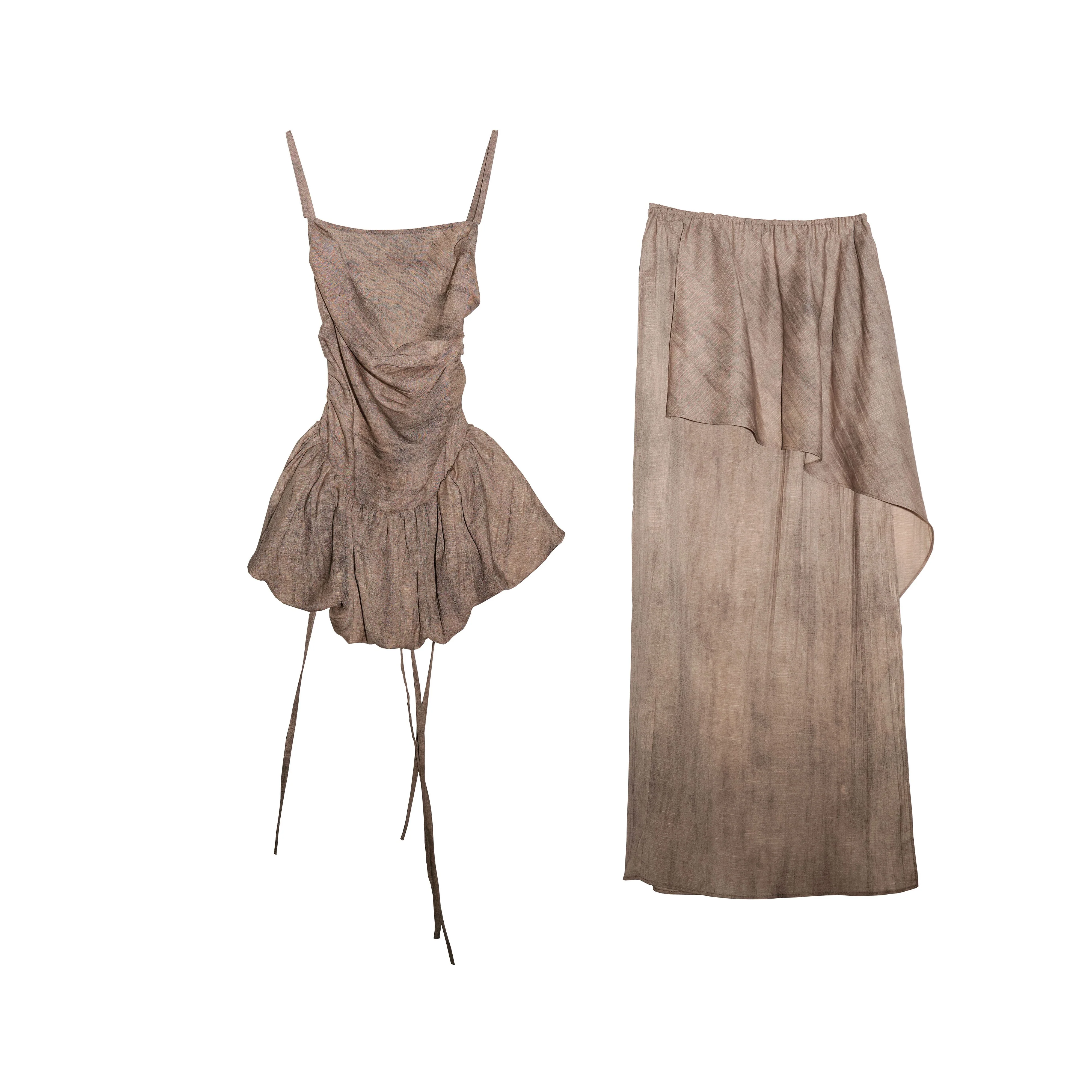 Greek Goddess Pleated Lace Dress Set - Image 3