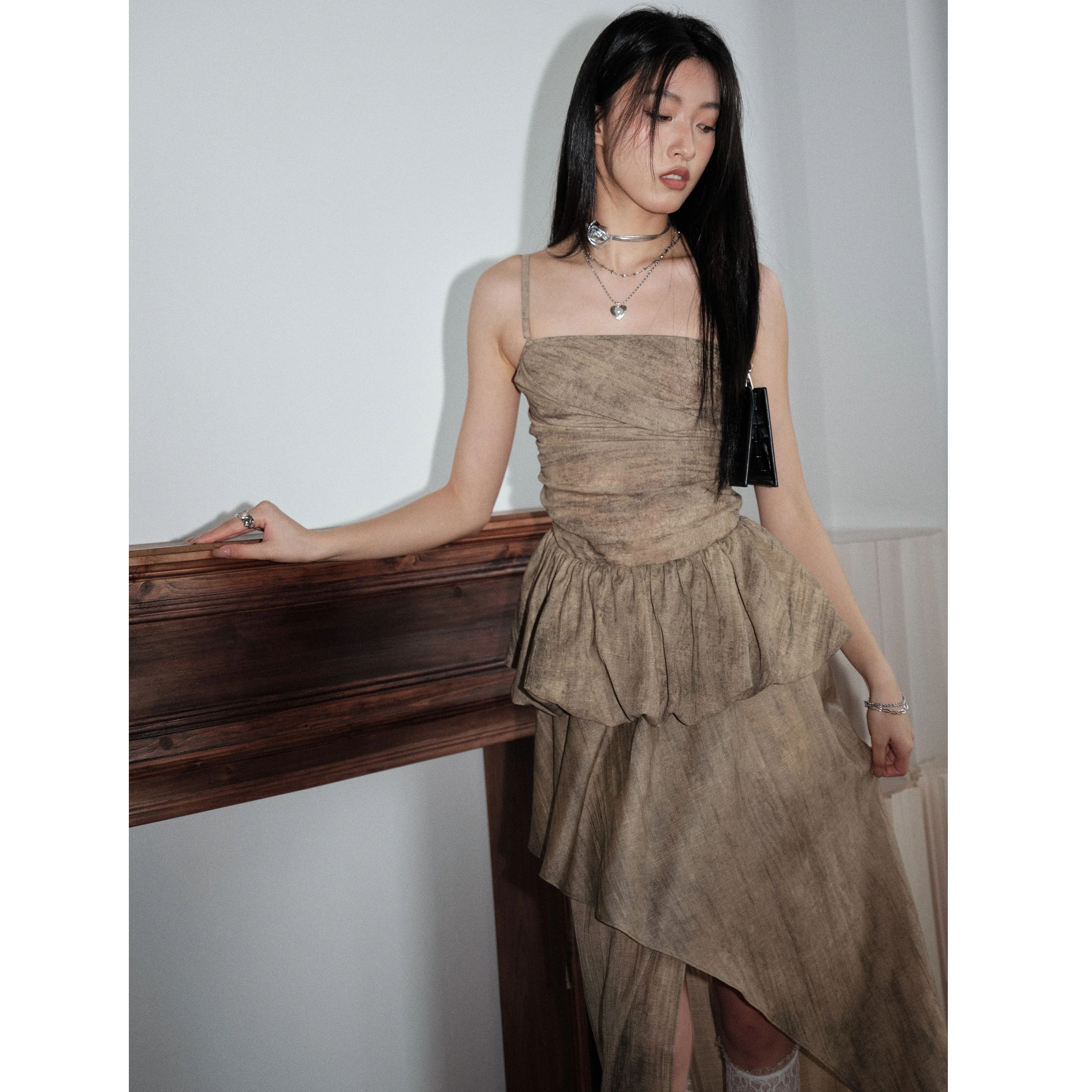 Greek Goddess Pleated Lace Dress Set - Image 4
