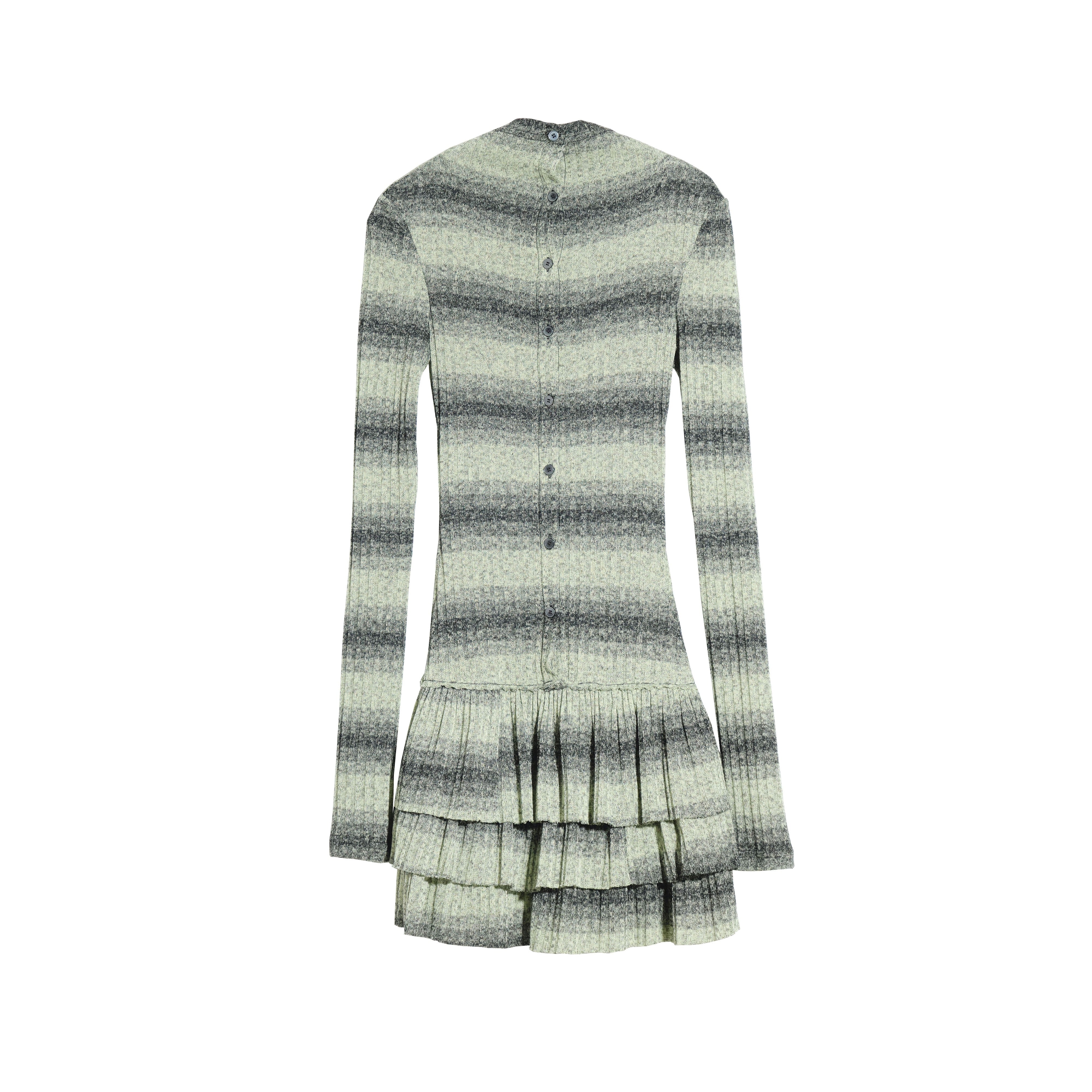 Fruit Green Ruffle Knit Layered Dress - Image 3