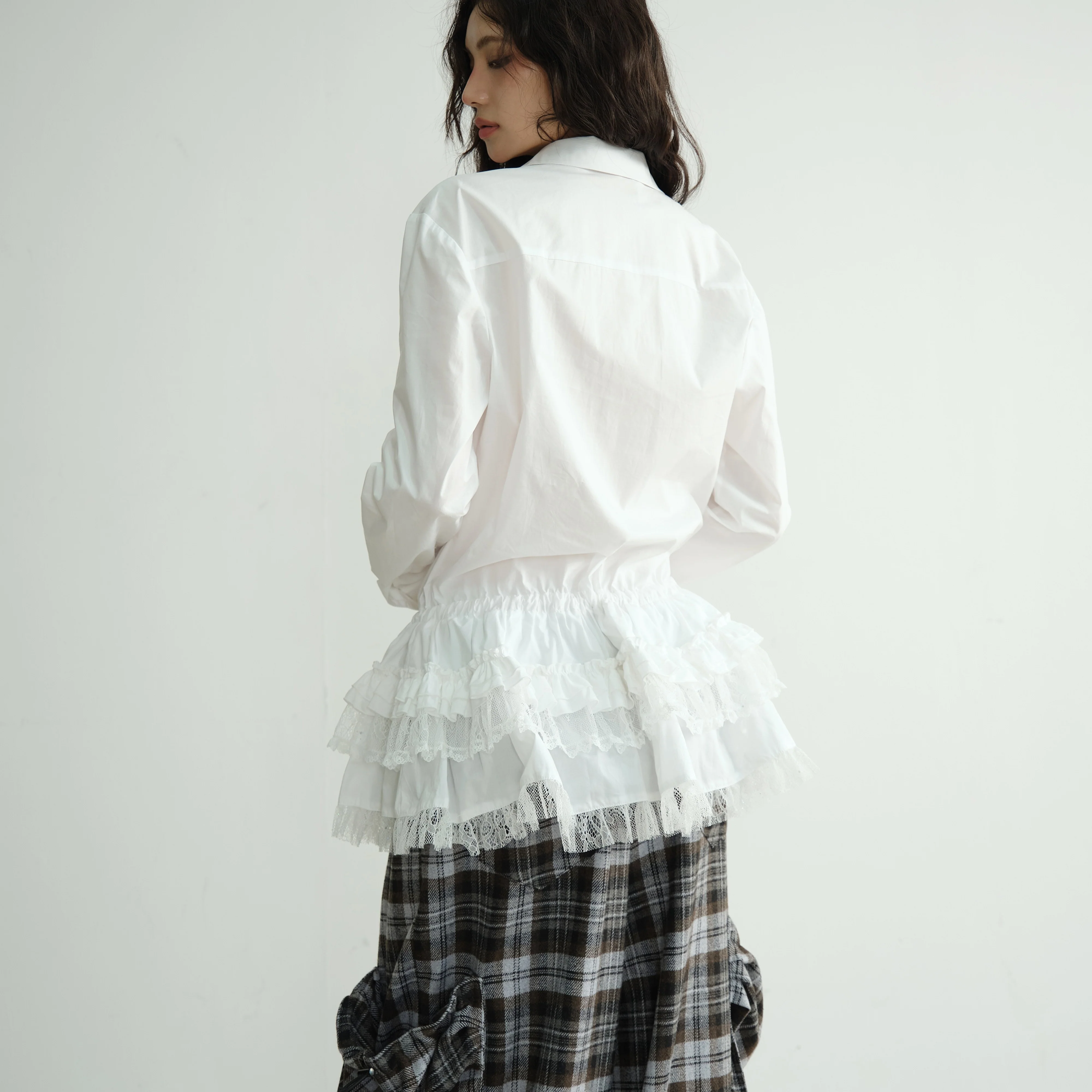 High-Intellect White Lace Blouse Dress - Image 3