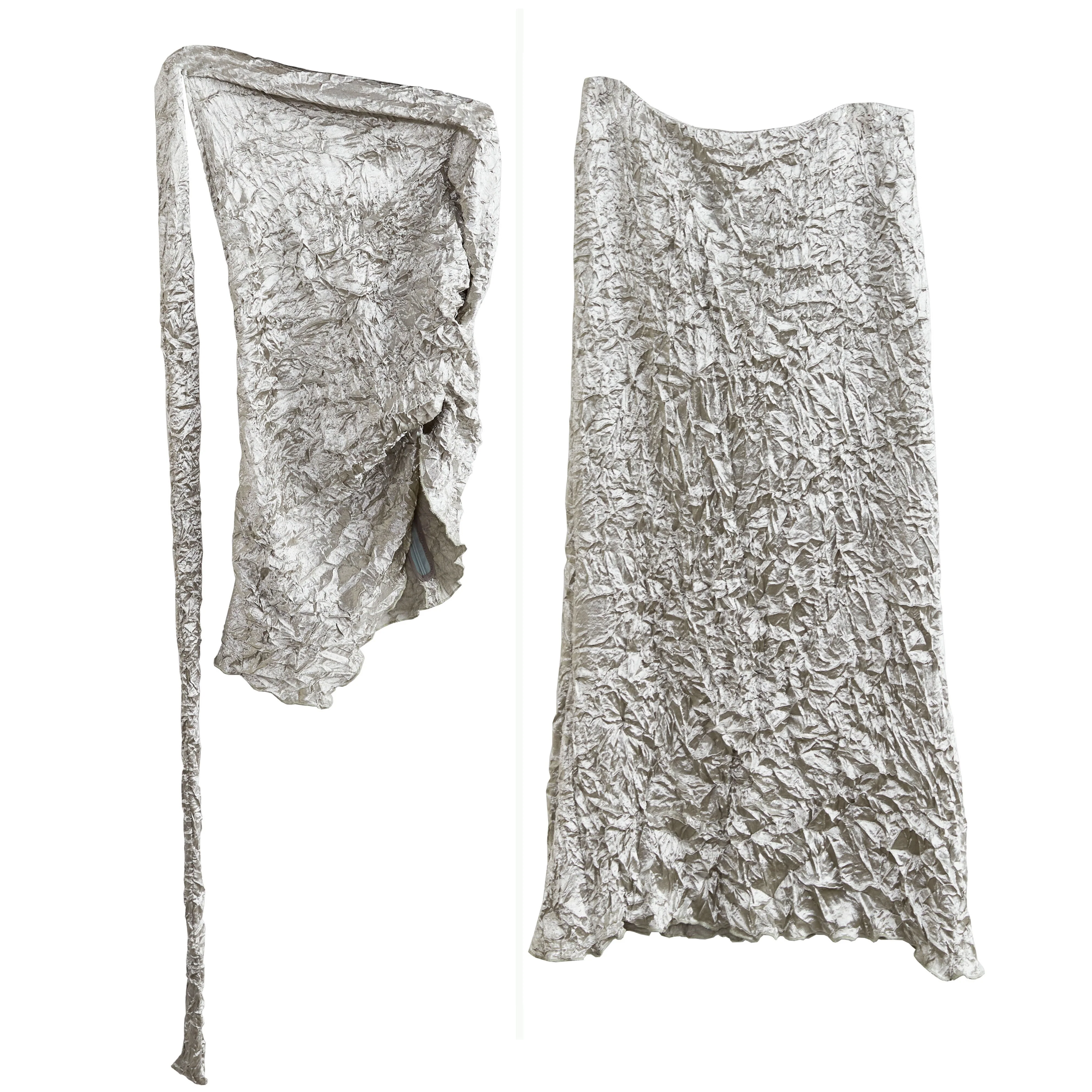 Metallic Satin Textured Two-Piece Dress - Image 3