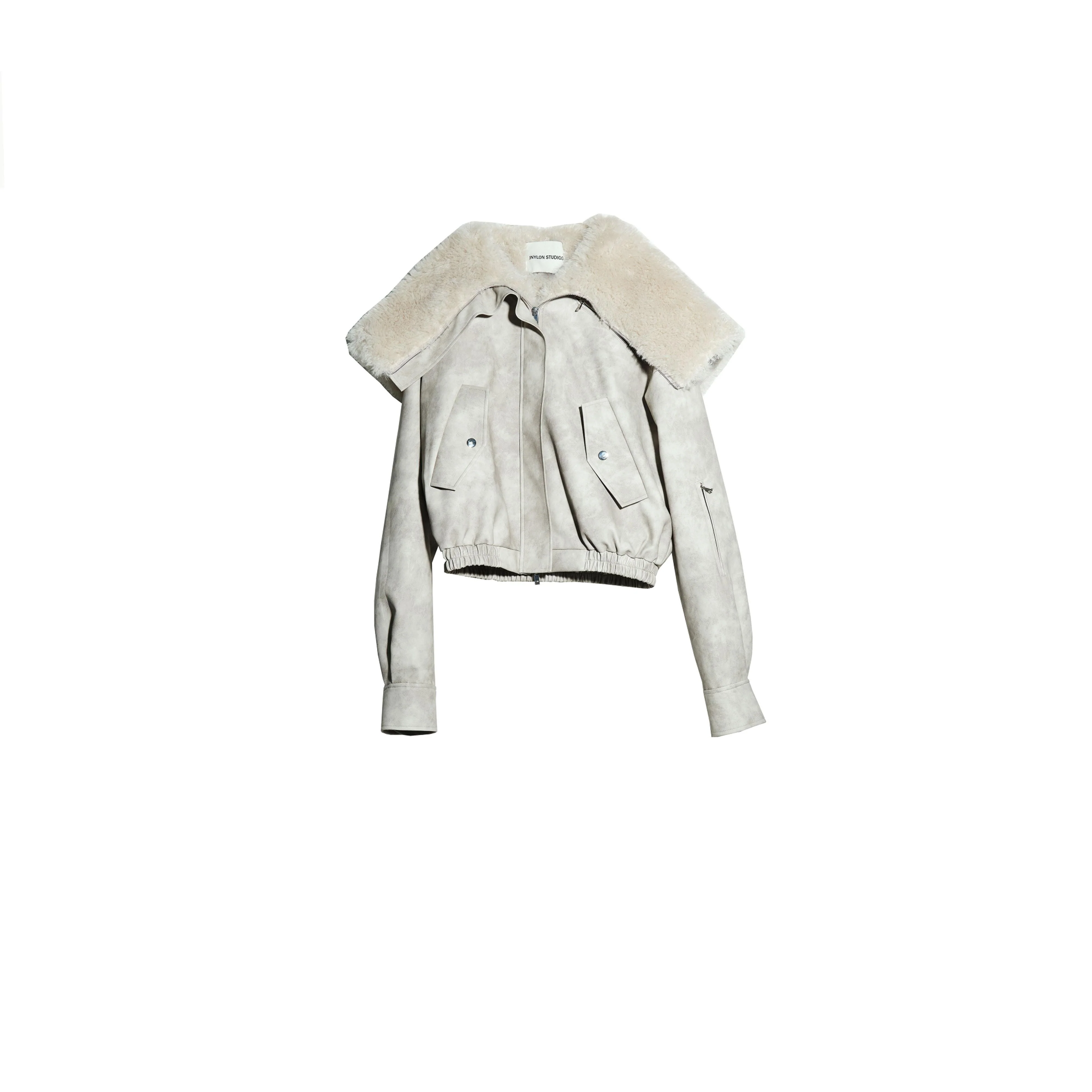 Retro Ballet PU Jacket with Fur Hood - Image 5