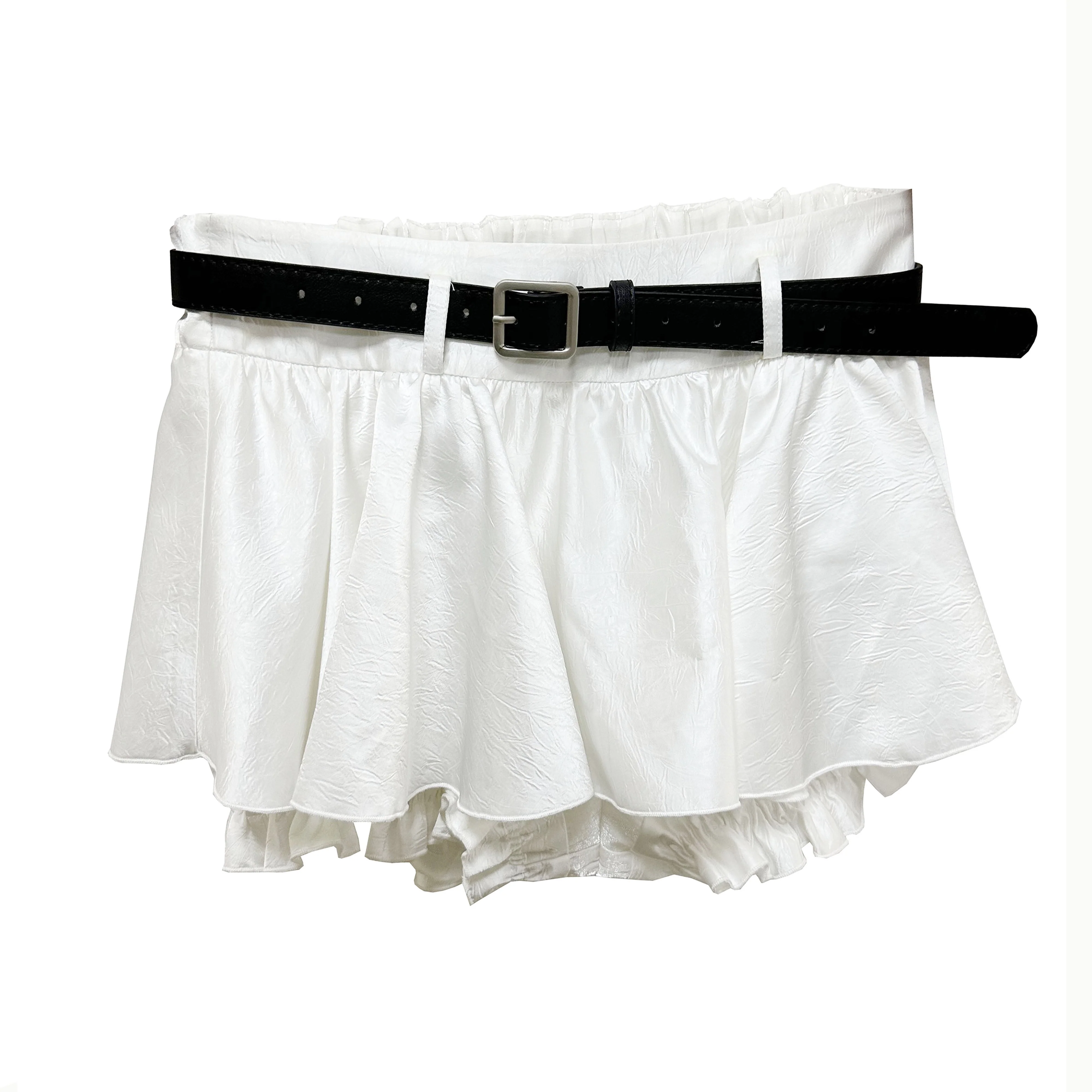 White versatile anti-exposure ruffled mini skirt - Image 5