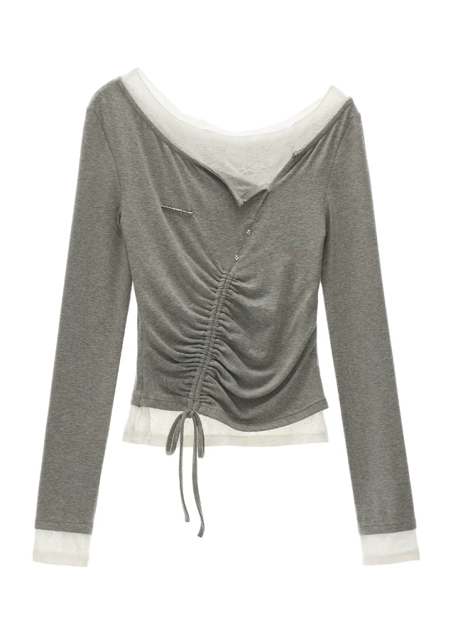 Lace One-Shoulder Tee - Image 12