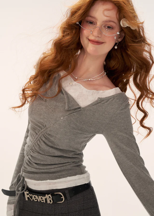 Lace One-Shoulder Tee - Image 7