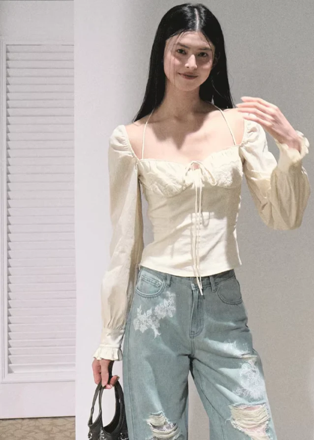 Lace Rebel Wide-Leg Jeans - Image 4