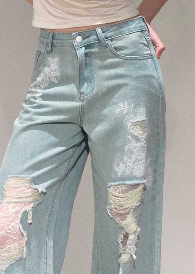 Lace Rebel Wide-Leg Jeans - Image 5
