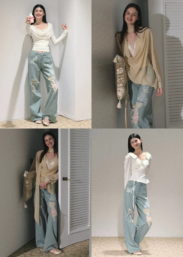 Lace Rebel Wide-Leg Jeans - Image 9