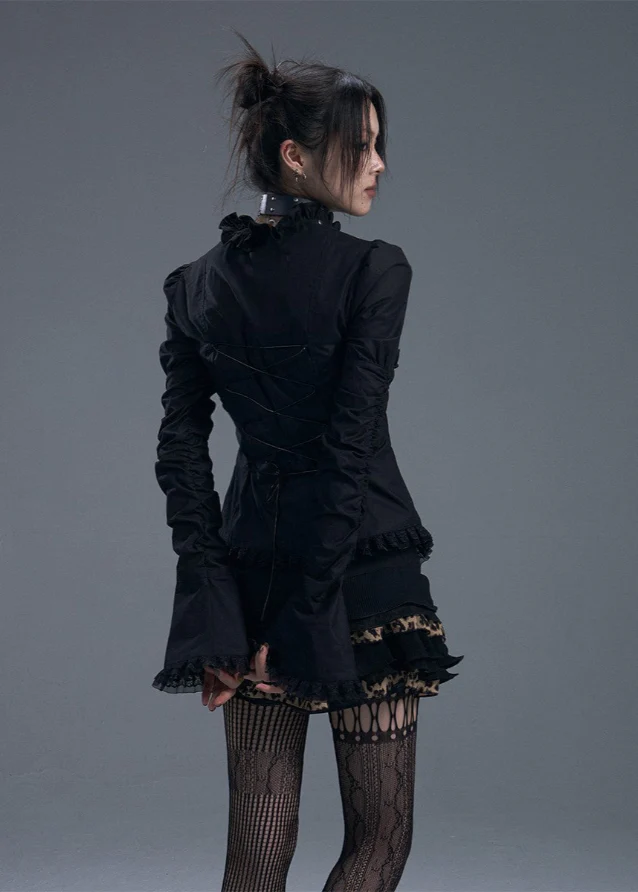 Lace-Up Flare Sleeve Shirt - Image 3