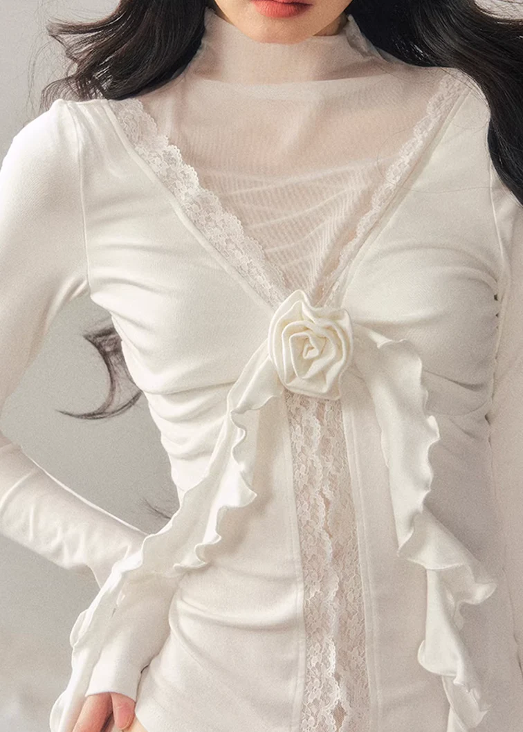 Lace Veil High-Neck Top - Image 8