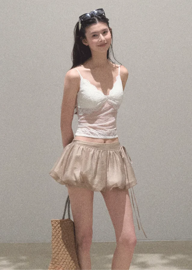 Lace Waist Strap Soft Tank Top - Image 5